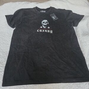 Taco Tuesday Men Skull Luxury Distressed Graphic Print Black Crew Neck Tee Small